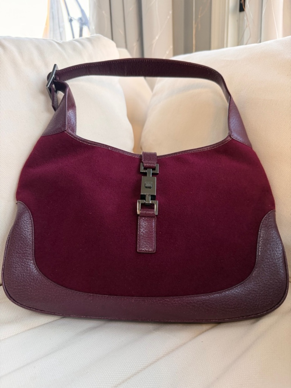 Gucci Vintage Jackie 1961 Shoulder Bag in Deep Burgundy